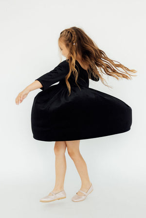 Black Velvet Twirl Dress-Mila & Rose ®
