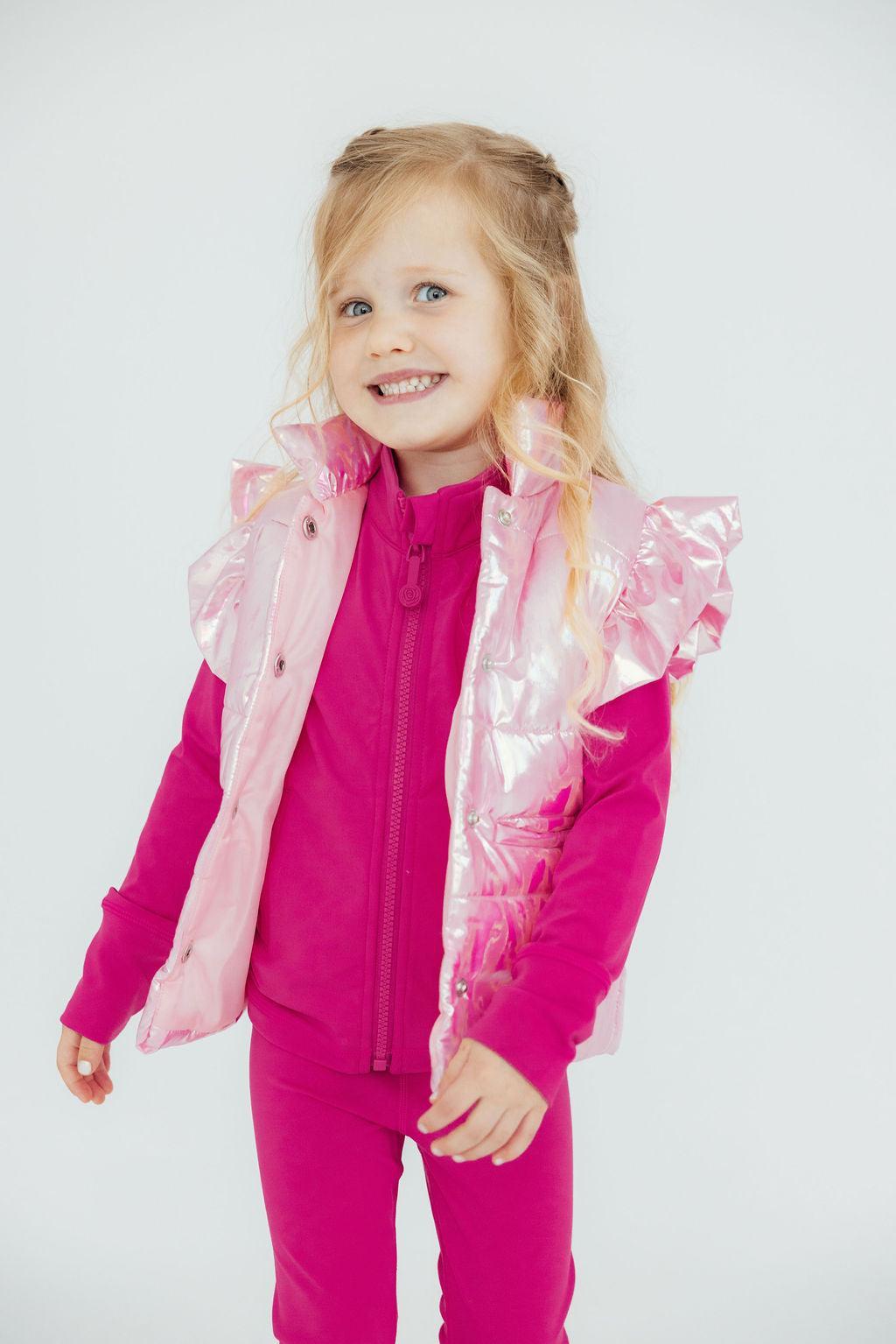 Pink Iridescent Puffer Vest-Mila & Rose ®