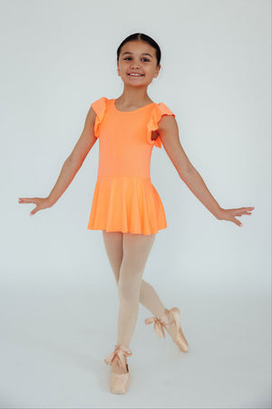 Neon Coral S/S Twirl Leotard-Mila & Rose ®