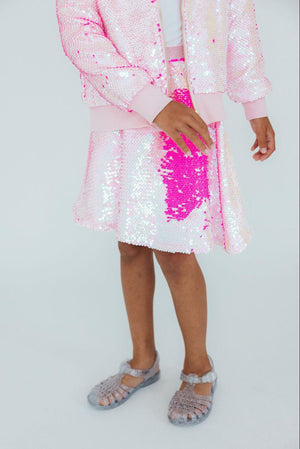 Diva Pink Flip Sequin Twirl Skort-Mila & Rose ®