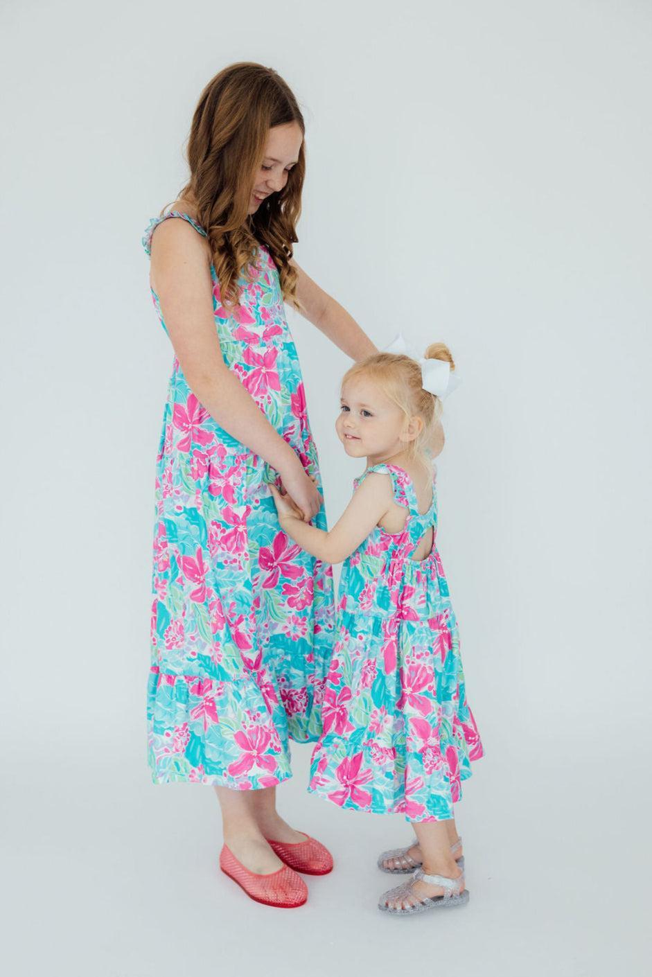 Tropical Punch Ruffle Maxi Dress-Mila & Rose ®