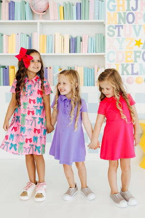 Hot Pink S/S Polo Dress-Mila & Rose ®