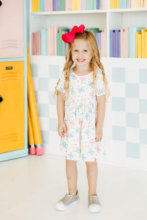 Tied in Love S/S Pocket Twirl Dress-Mila & Rose ®