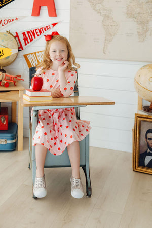 An Apple a Day 3/4 Sleeve Pocket Twirl Dress-Mila & Rose ®