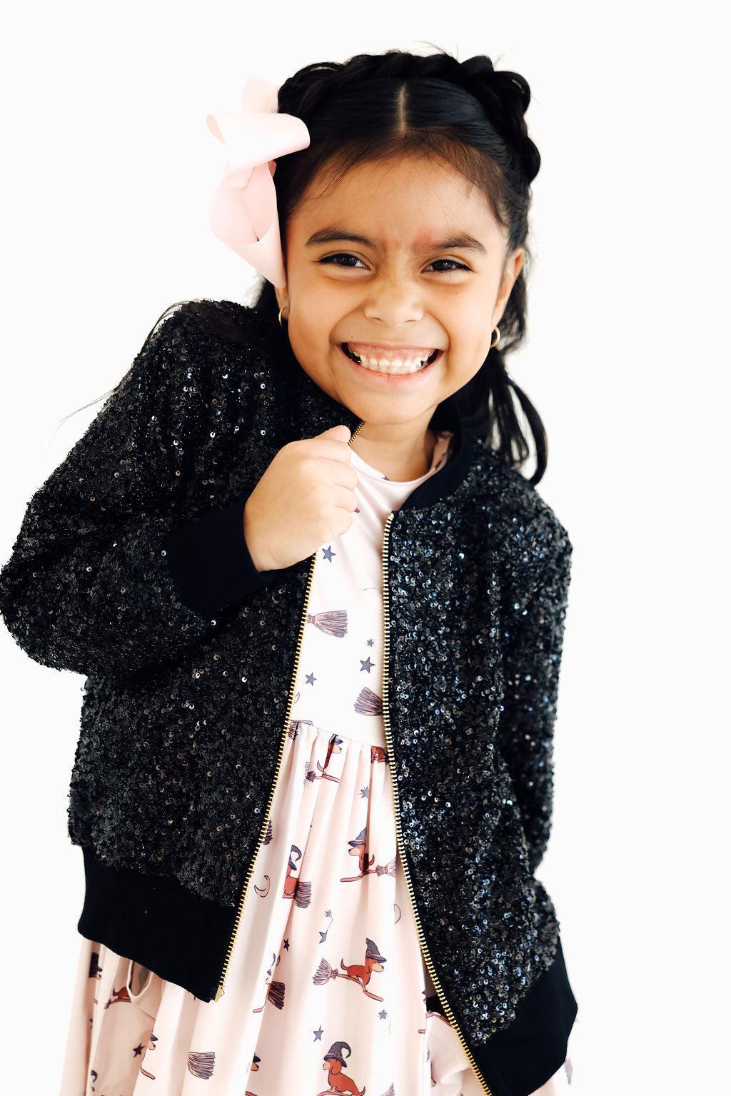 Black Sequin Jacket-Mila & Rose ®