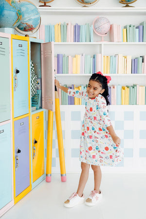 Smarty Pants 3/4 Sleeve Pocket Twirl Dress-Mila & Rose ®