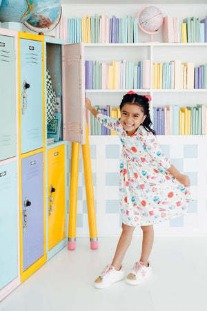 Smarty Pants 3/4 Sleeve Pocket Twirl Dress-Mila & Rose ®