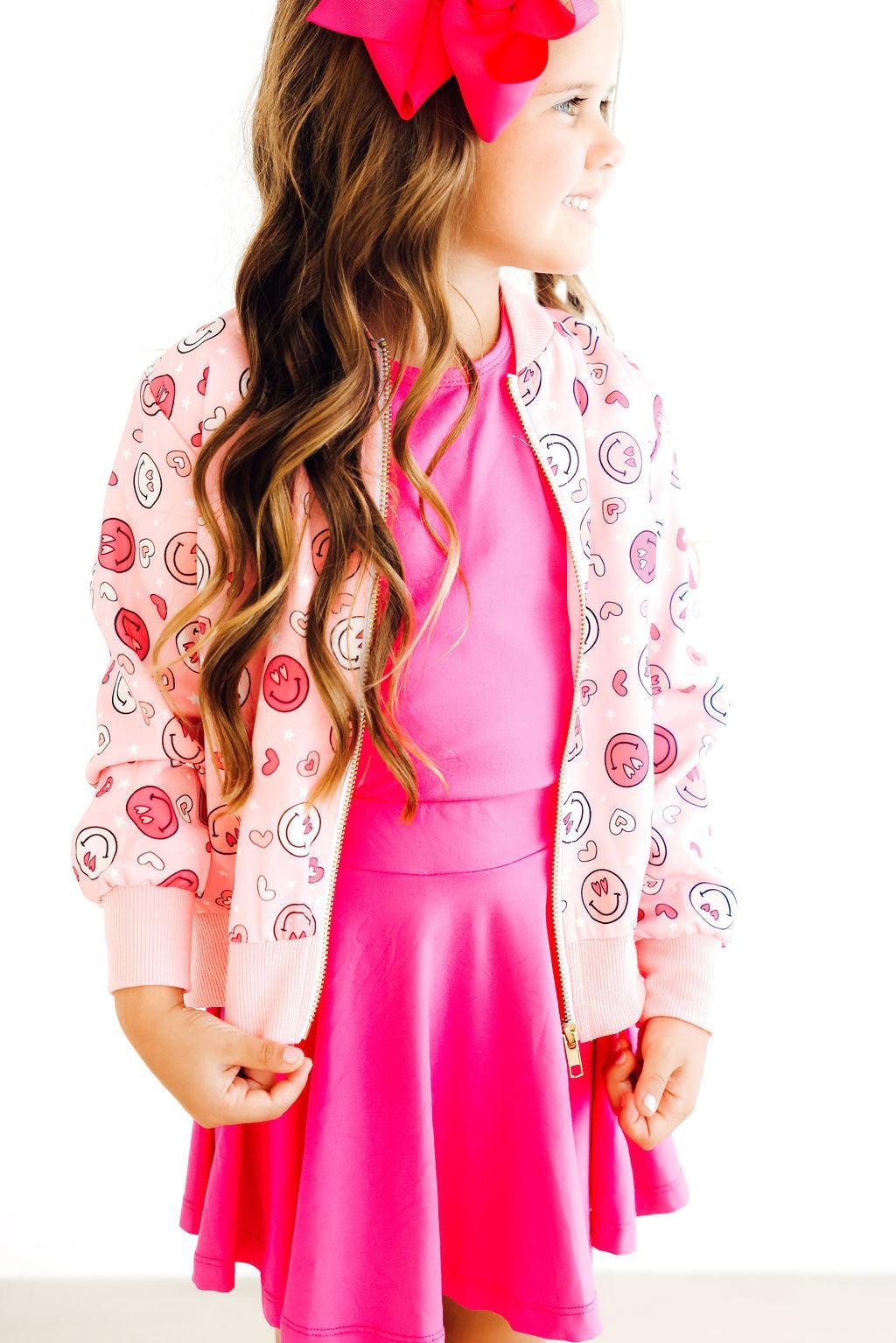 You Make Me Happy Satin Jacket-Mila & Rose ®