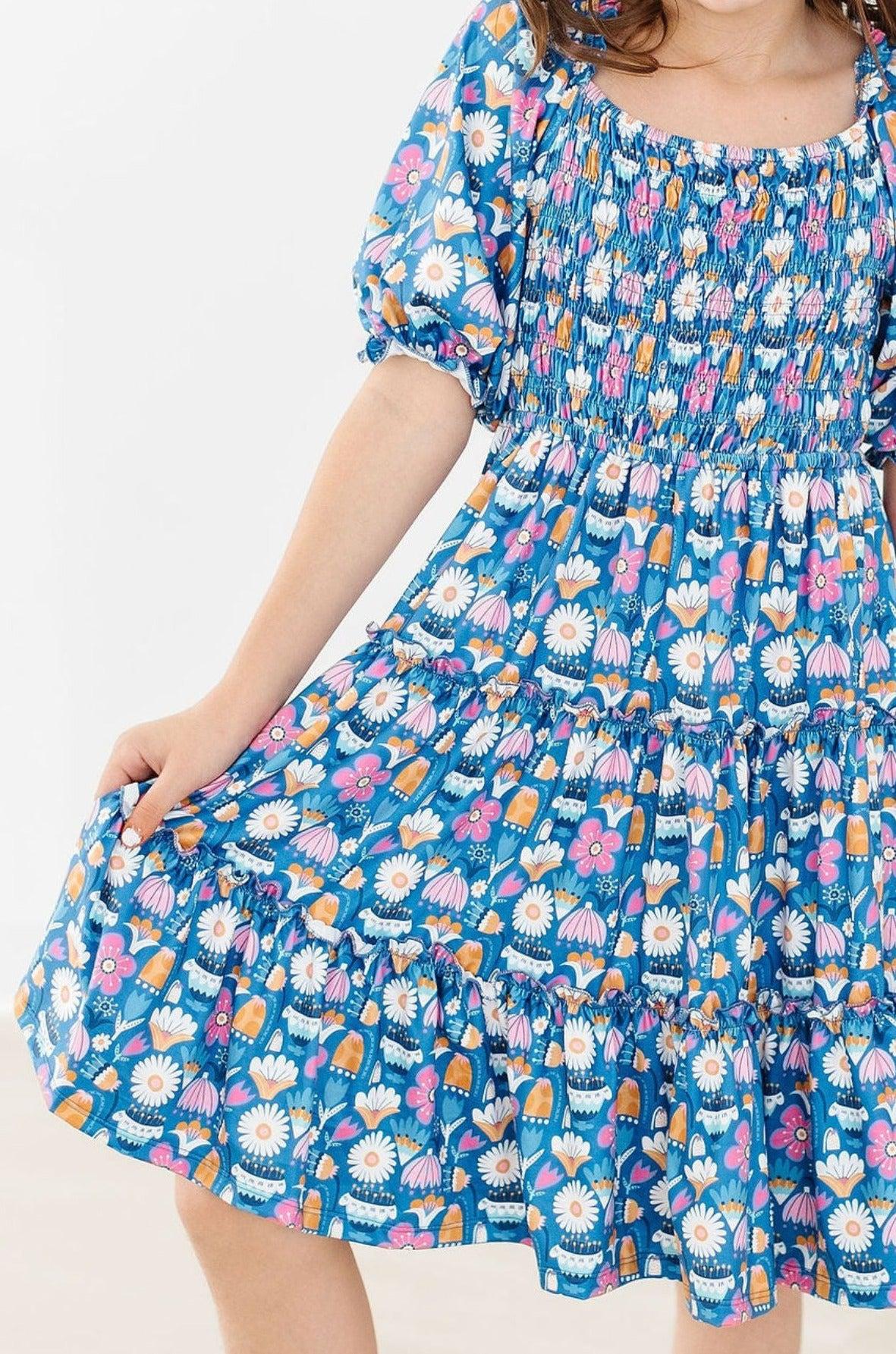 SALE Fluttering Flowers Smocked Ruffle Dress-Mila & Rose ®