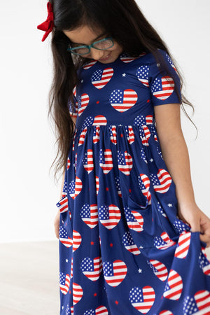 I Heart the USA S/S Pocket Twirl Dress-Mila & Rose ®
