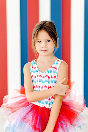 Red, White & Cute Tank Tutu Leotard-Mila & Rose ®