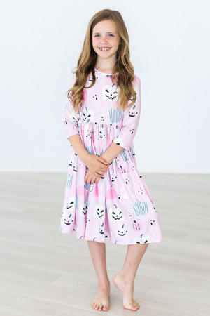 Happy Haunting 3/4 Sleeve Pocket Twirl Dress-Mila & Rose ®