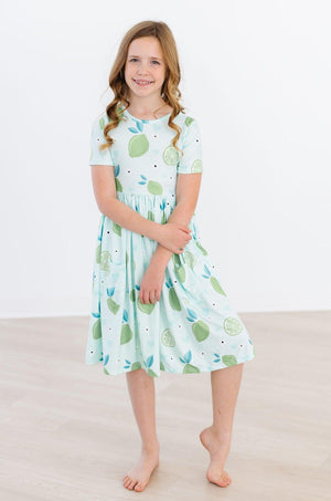 Key Lime Cutie S/S Pocket Twirl Dress-Mila & Rose ®