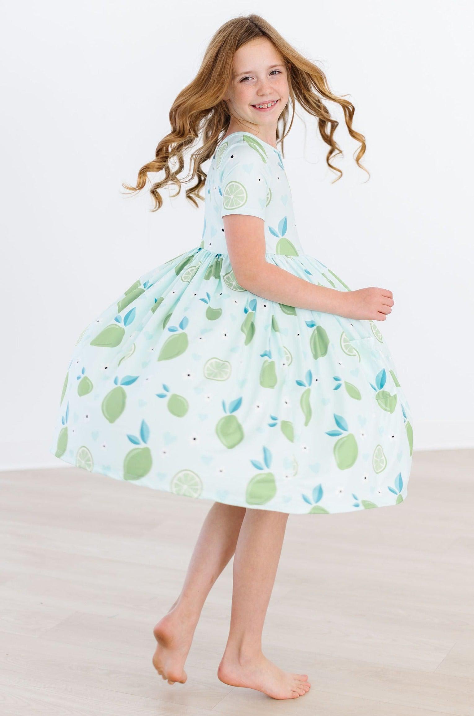 SALE Key Lime Cutie S/S Pocket Twirl Dress-Mila & Rose ®