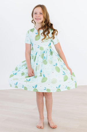 Key Lime Cutie S/S Pocket Twirl Dress-Mila & Rose ®