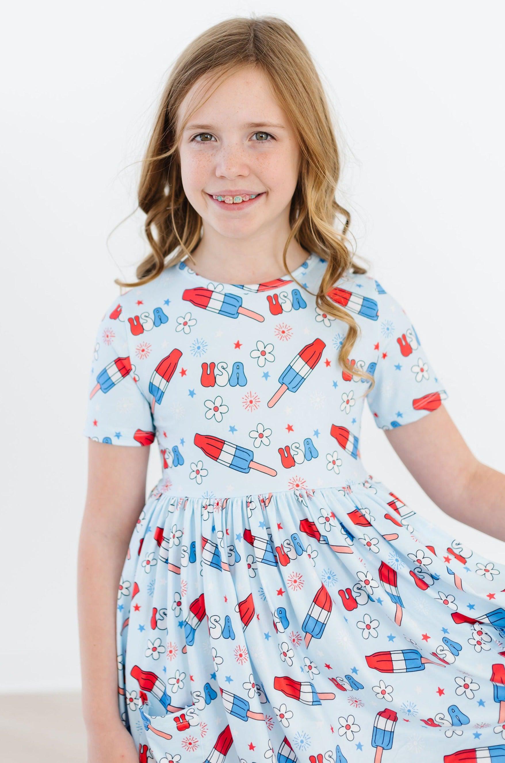 Proudly Patriotic S/S Pocket Twirl Dress-Mila & Rose ®
