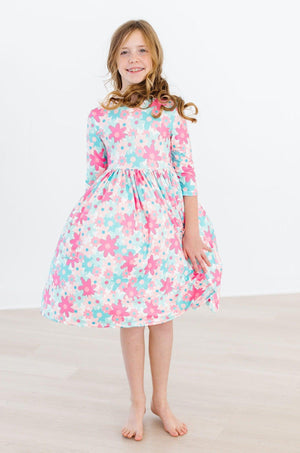 Petal Perfection 3/4 Sleeve Pocket Twirl Dress-Mila & Rose ®