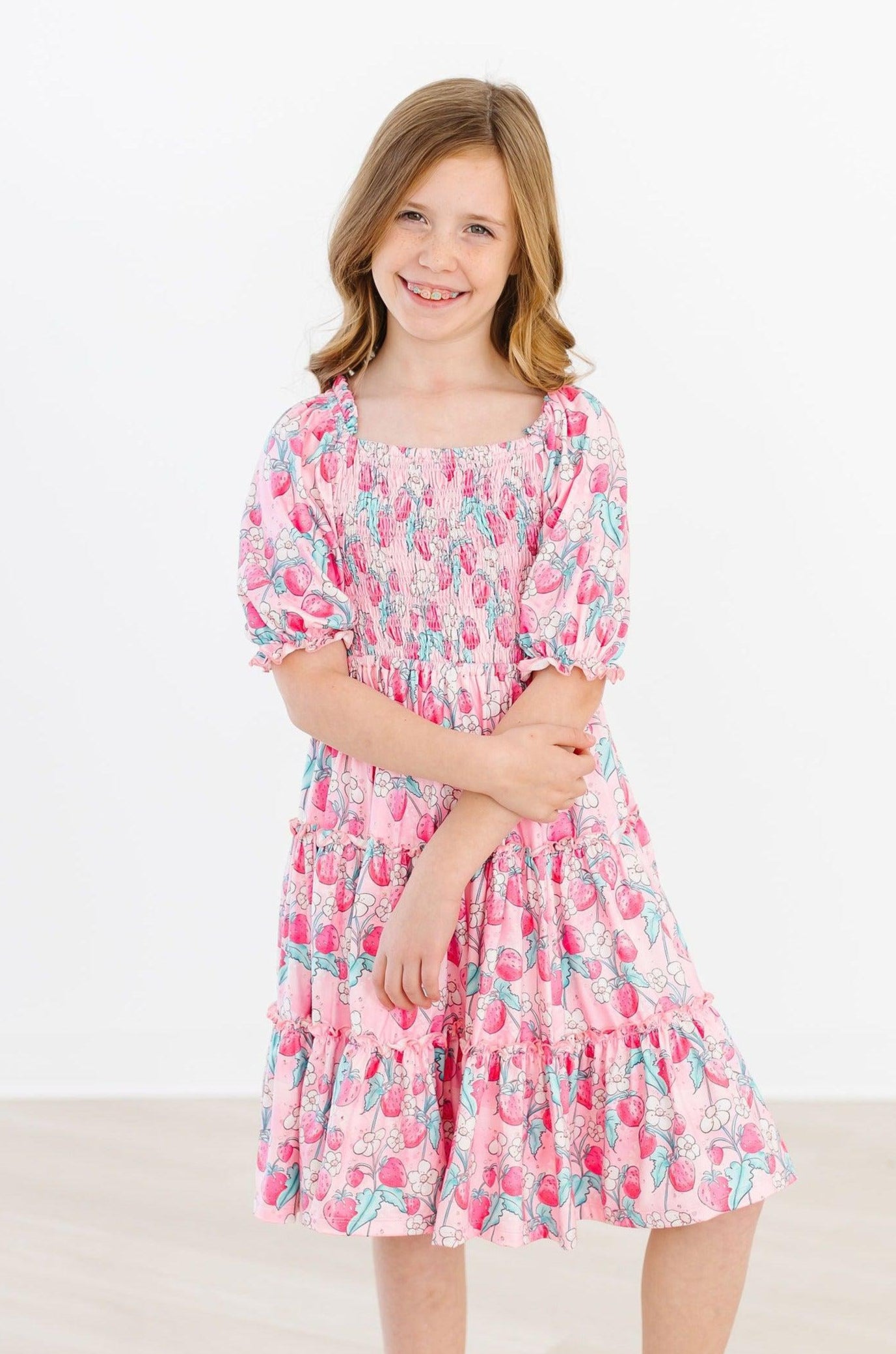 Strawberry Shortcake Smocked Ruffle Dress-Mila & Rose ®