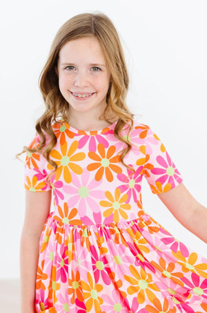Retro Daisies S/S Pocket Twirl Dress-Mila & Rose ®