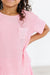 Bubblegum Pink Scrunchy Pocket Tee-Mila & Rose ®