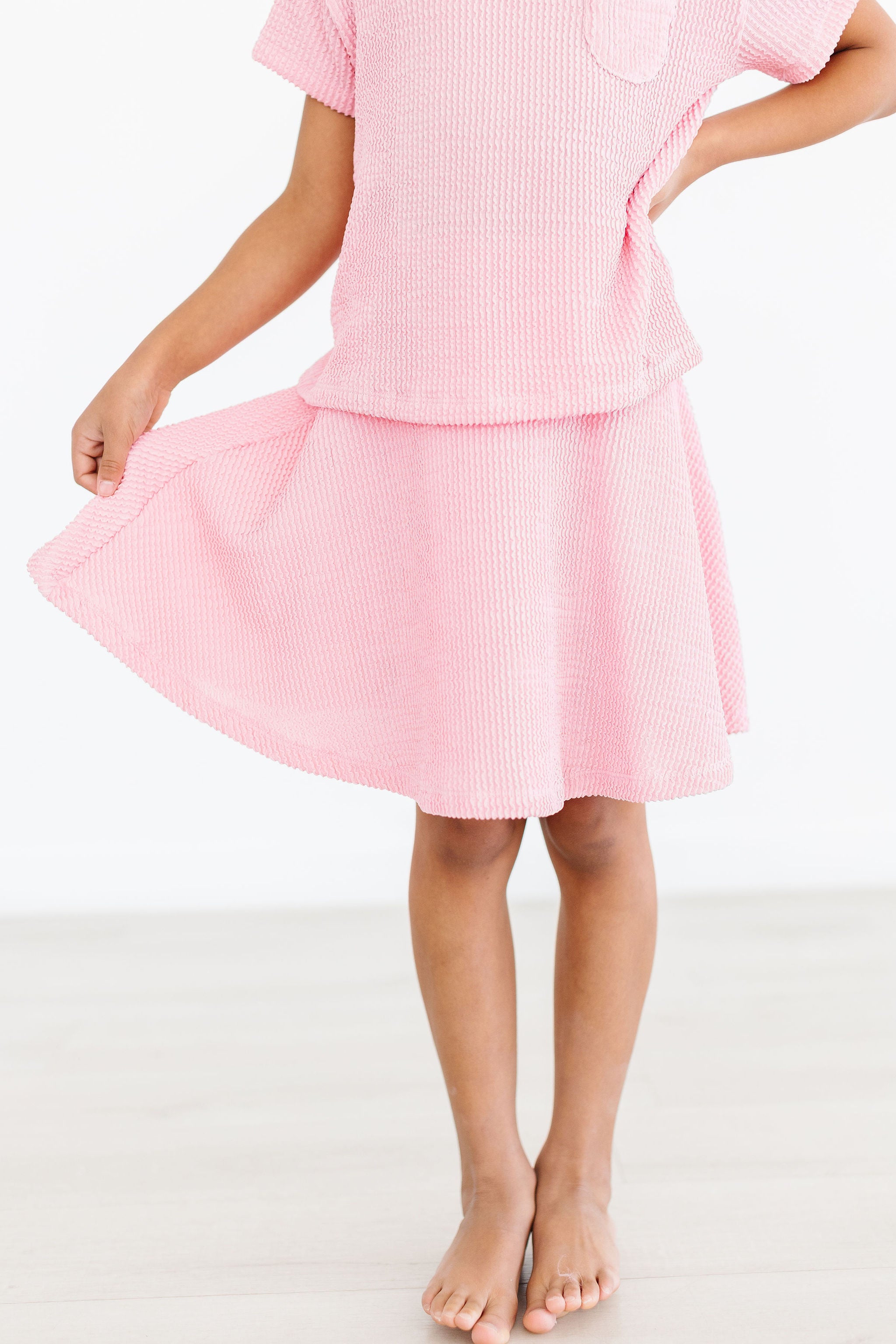 Bubblegum Pink Scrunchy Twirl Skort-Mila & Rose ®