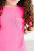 Neon Pink Scrunchy Pocket Tee-Mila & Rose ®