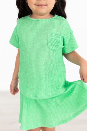 Seafoam Green Scrunchy Pocket Tee-Mila & Rose ®