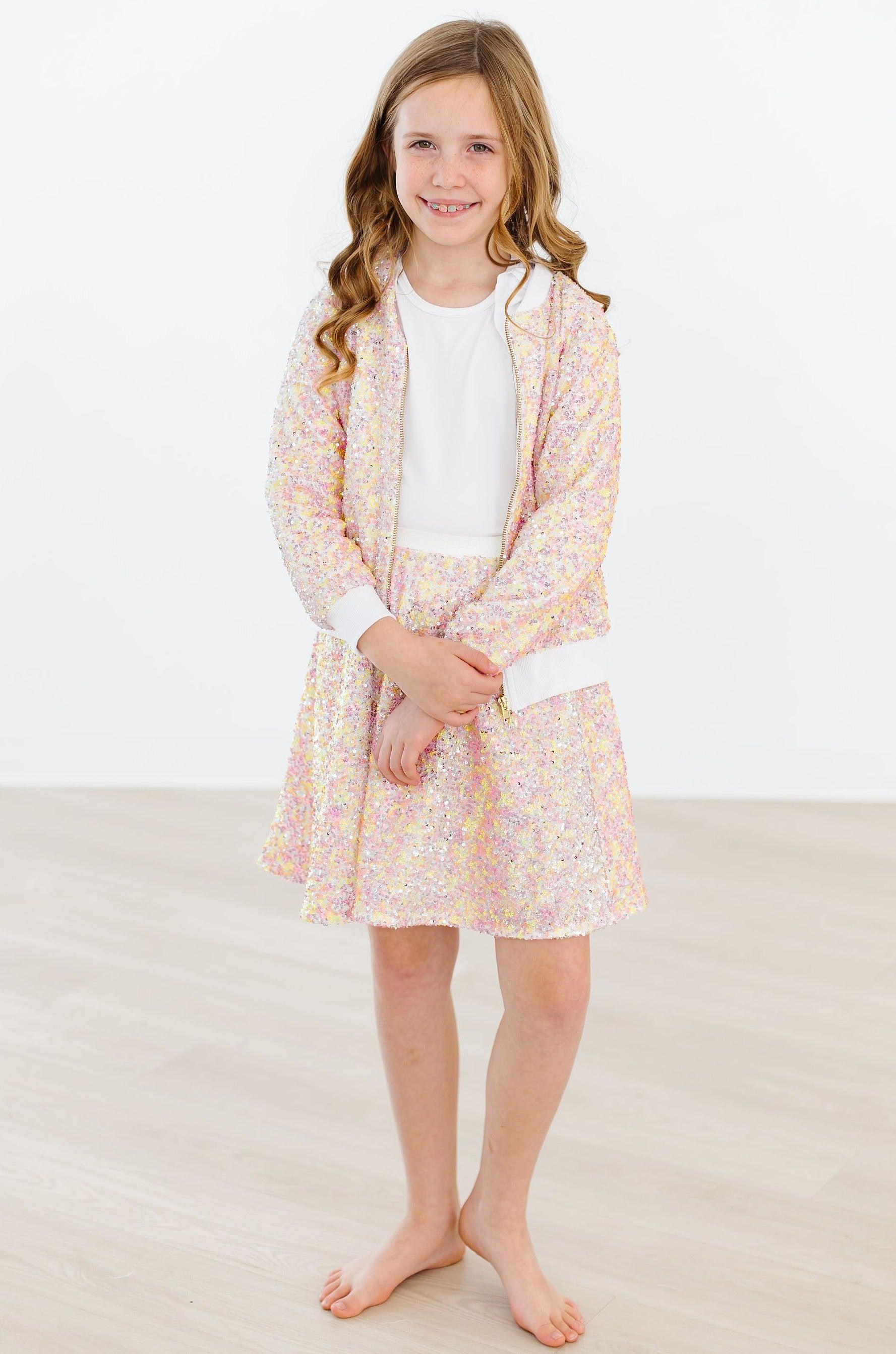 Spring Rainbow Sequin Twirl Skirt-Mila & Rose ®