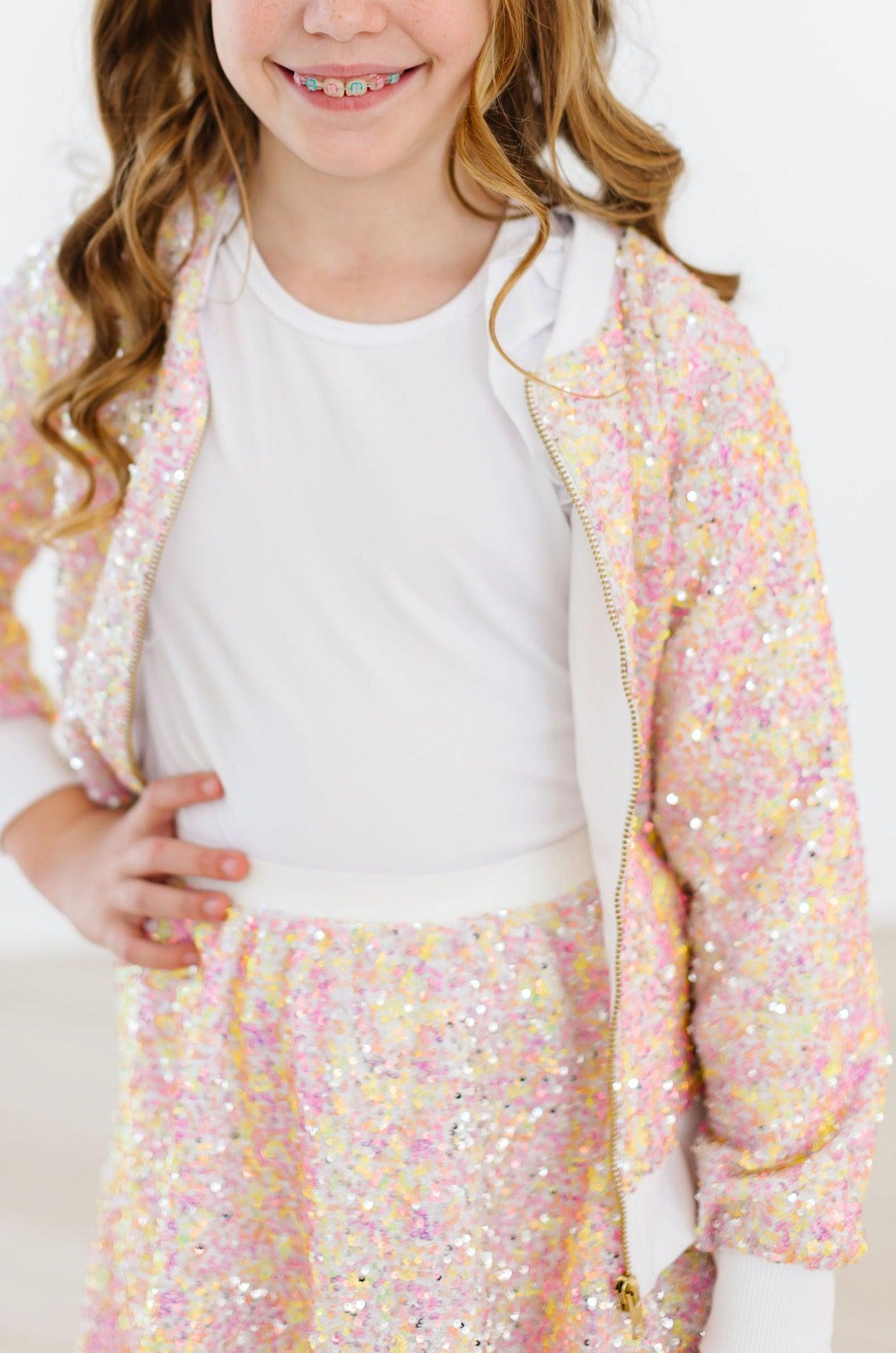 Spring Rainbow Sequin Jacket-Mila & Rose ®
