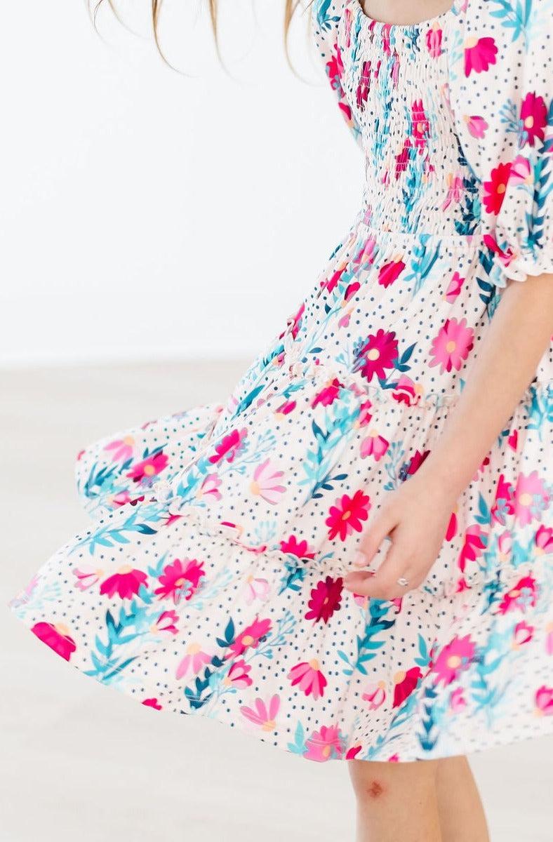 Dots & Daisies Smocked Ruffle Dress-Mila & Rose ®