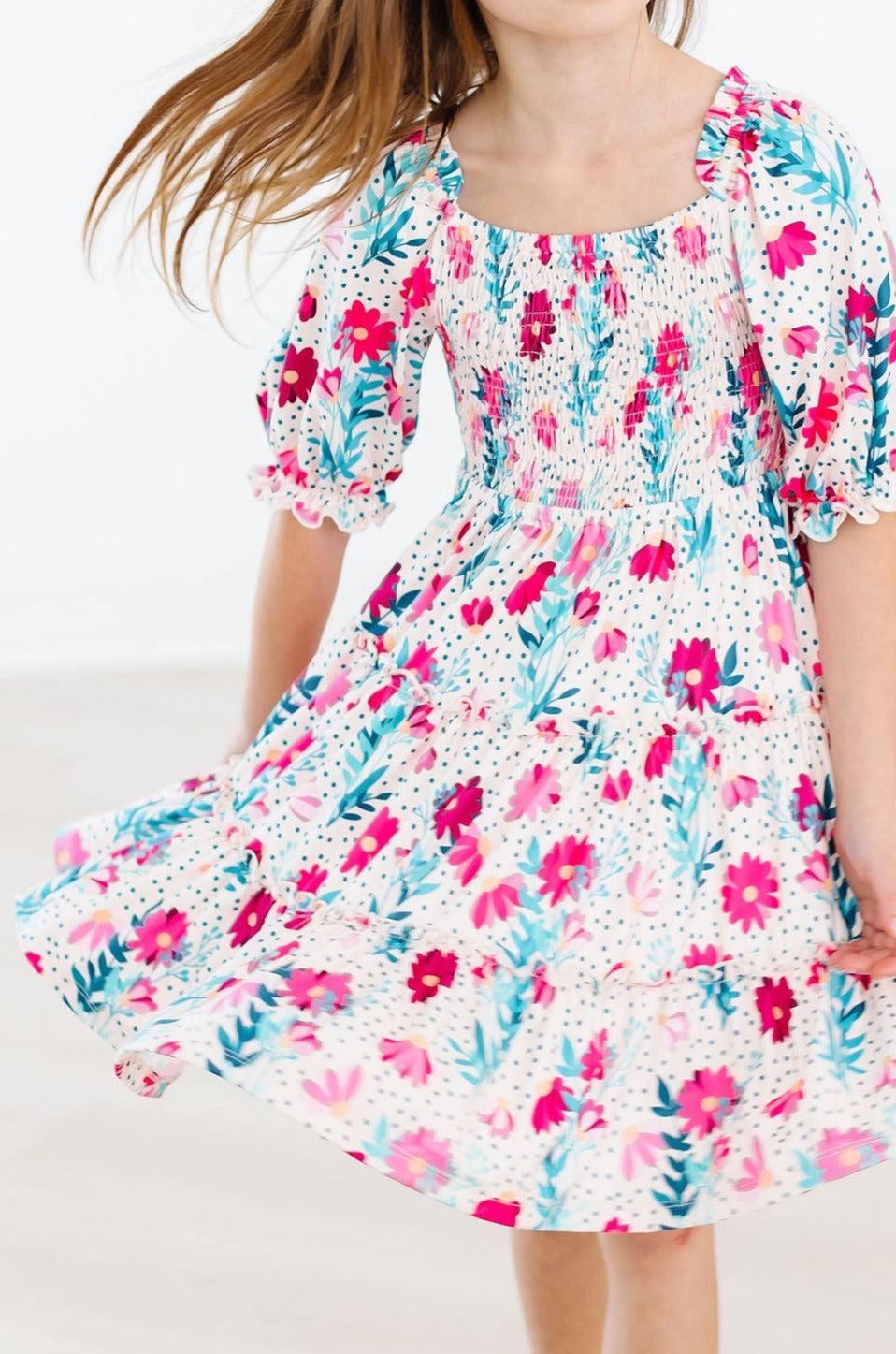 Dots & Daisies Smocked Ruffle Dress-Mila & Rose ®
