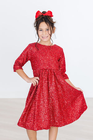 Red Sequin Dress-Mila & Rose ®