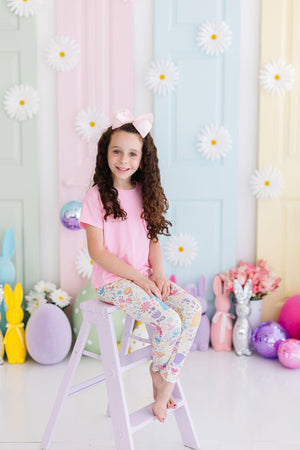 Pastel Floral Bunnies Leggings-Mila & Rose ®