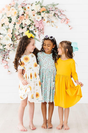 Spring Snails S/S Pocket Twirl Dress-Mila & Rose ®