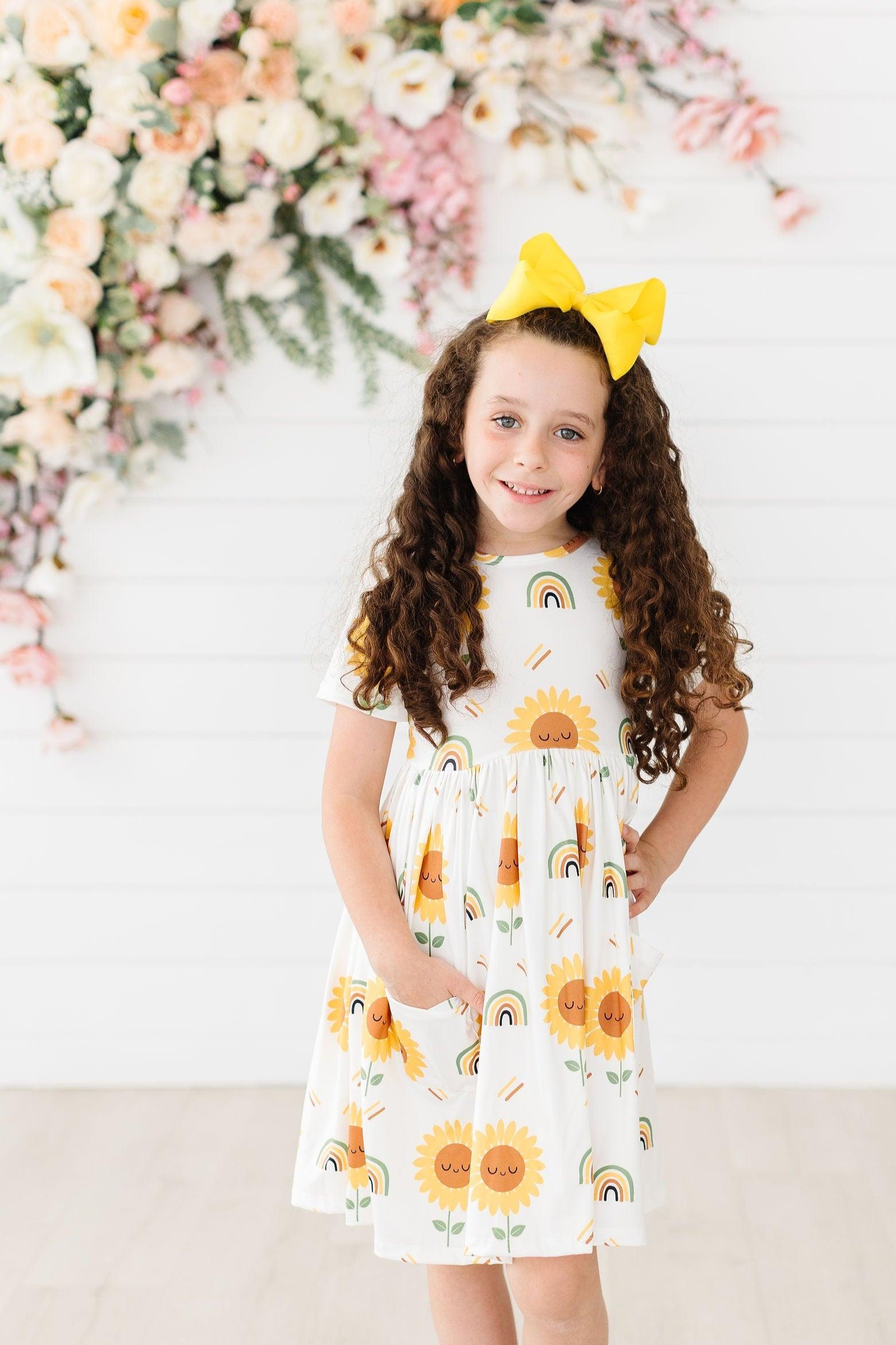Sunflower S/S Pocket Twirl Dress-Mila & Rose ®