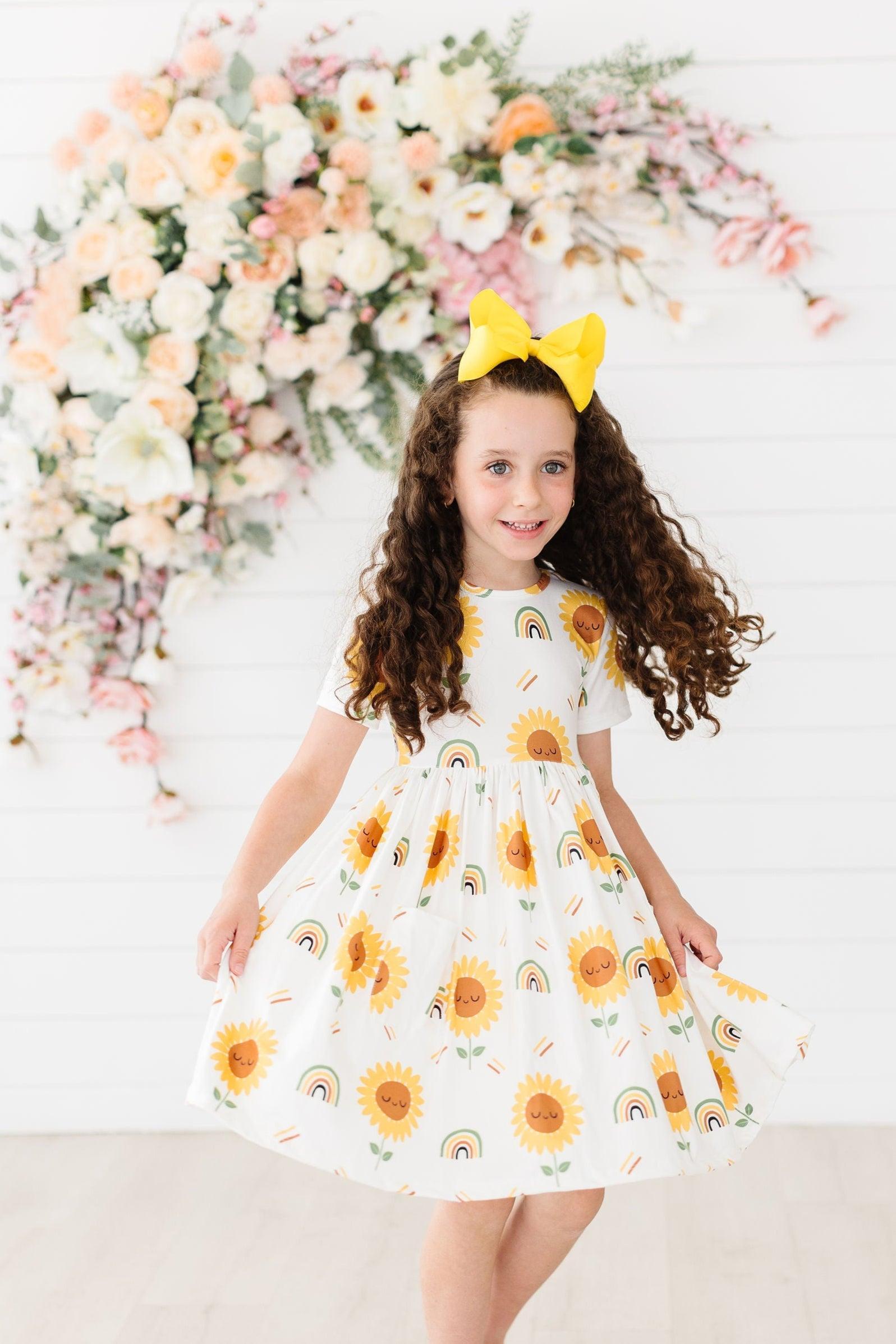 Sunflower S/S Pocket Twirl Dress-Mila & Rose ®