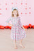 Disco Bows 3/4 Sleeve Pocket Twirl Dress-Mila & Rose ®