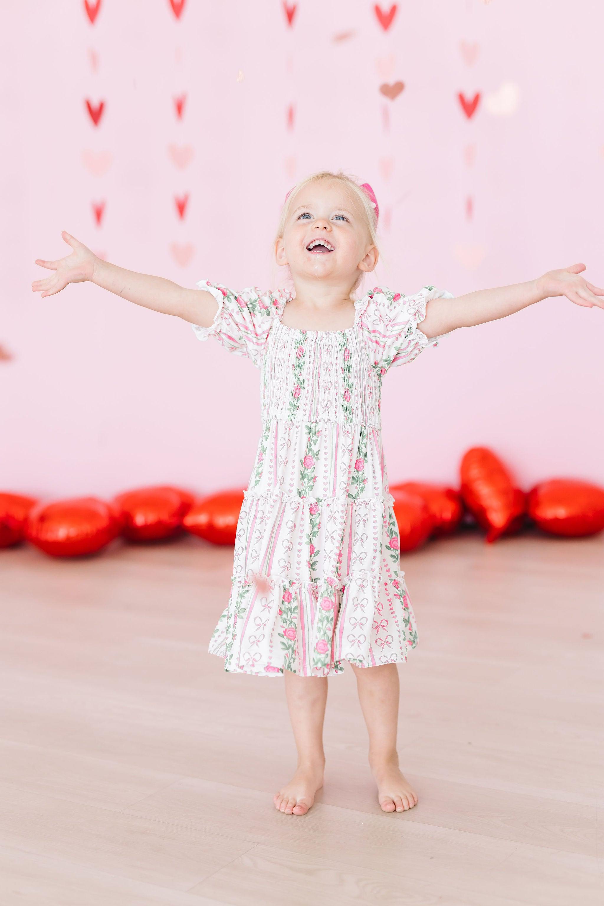 Rosebud Bows Smocked Ruffle Dress-Mila & Rose ®