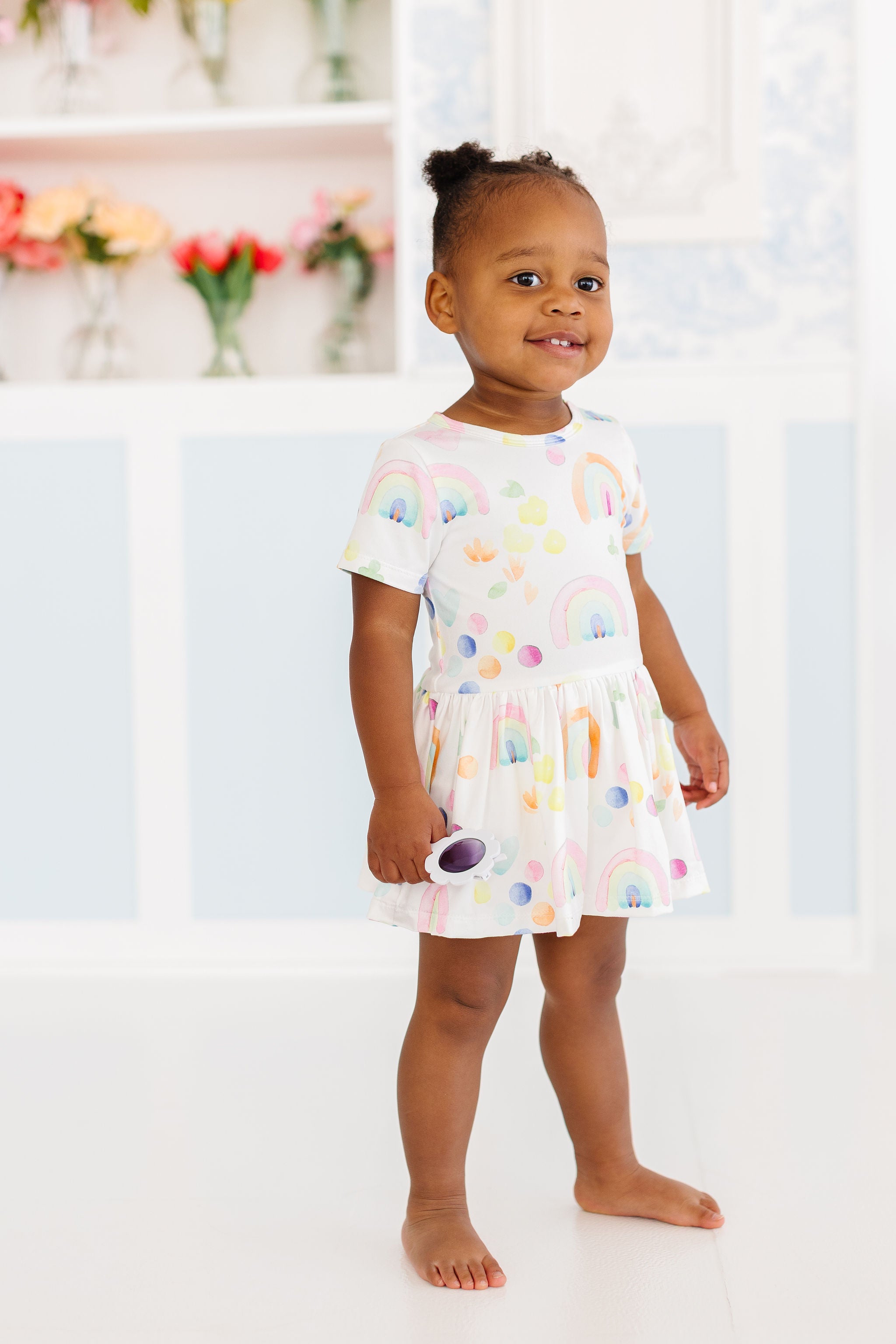 Watercolor Rainbows S/S Twirl Bodysuit-Mila & Rose ®