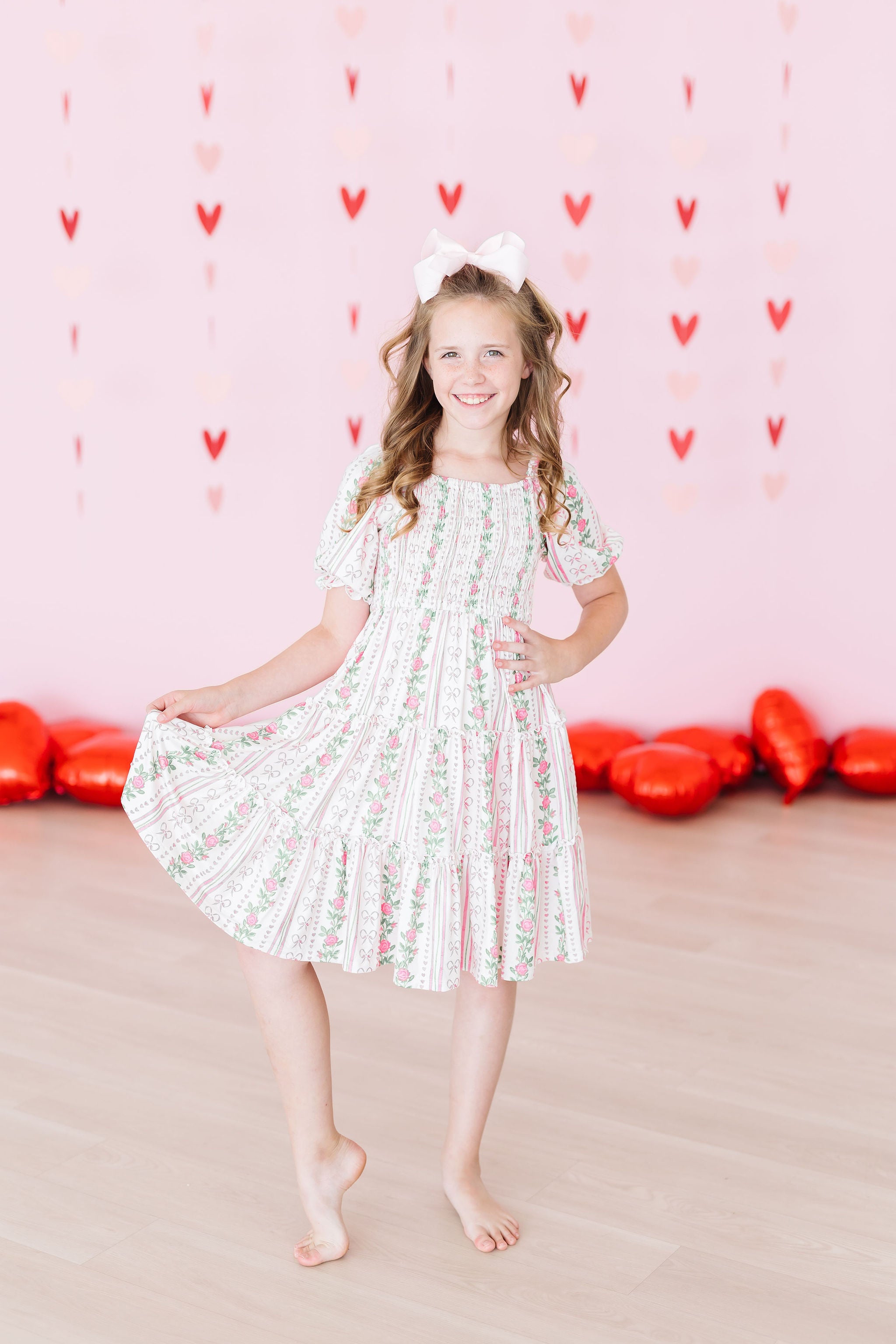 Rosebud Bows Smocked Ruffle Dress-Mila & Rose ®