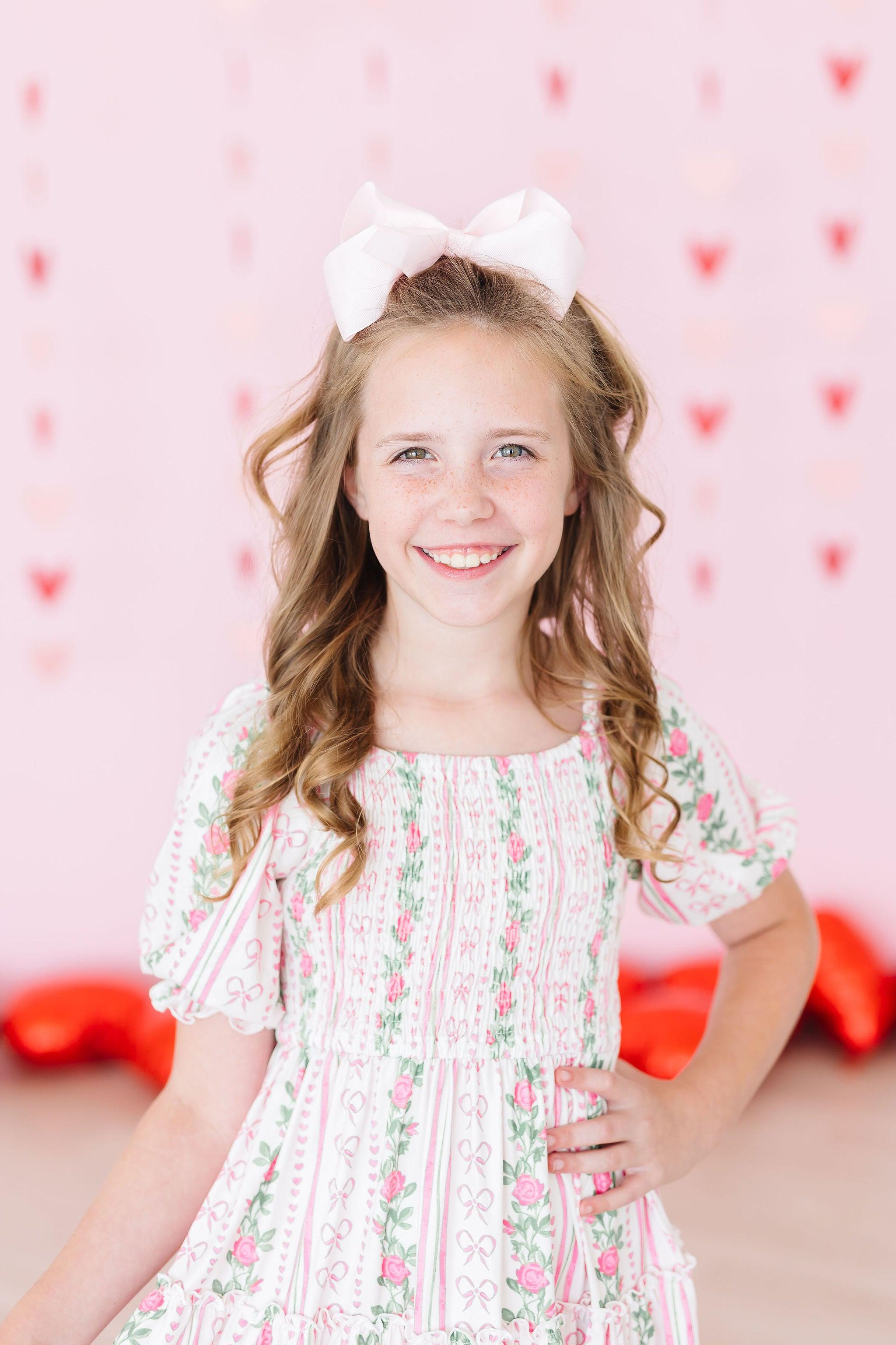 Rosebud Bows Smocked Ruffle Dress-Mila & Rose ®