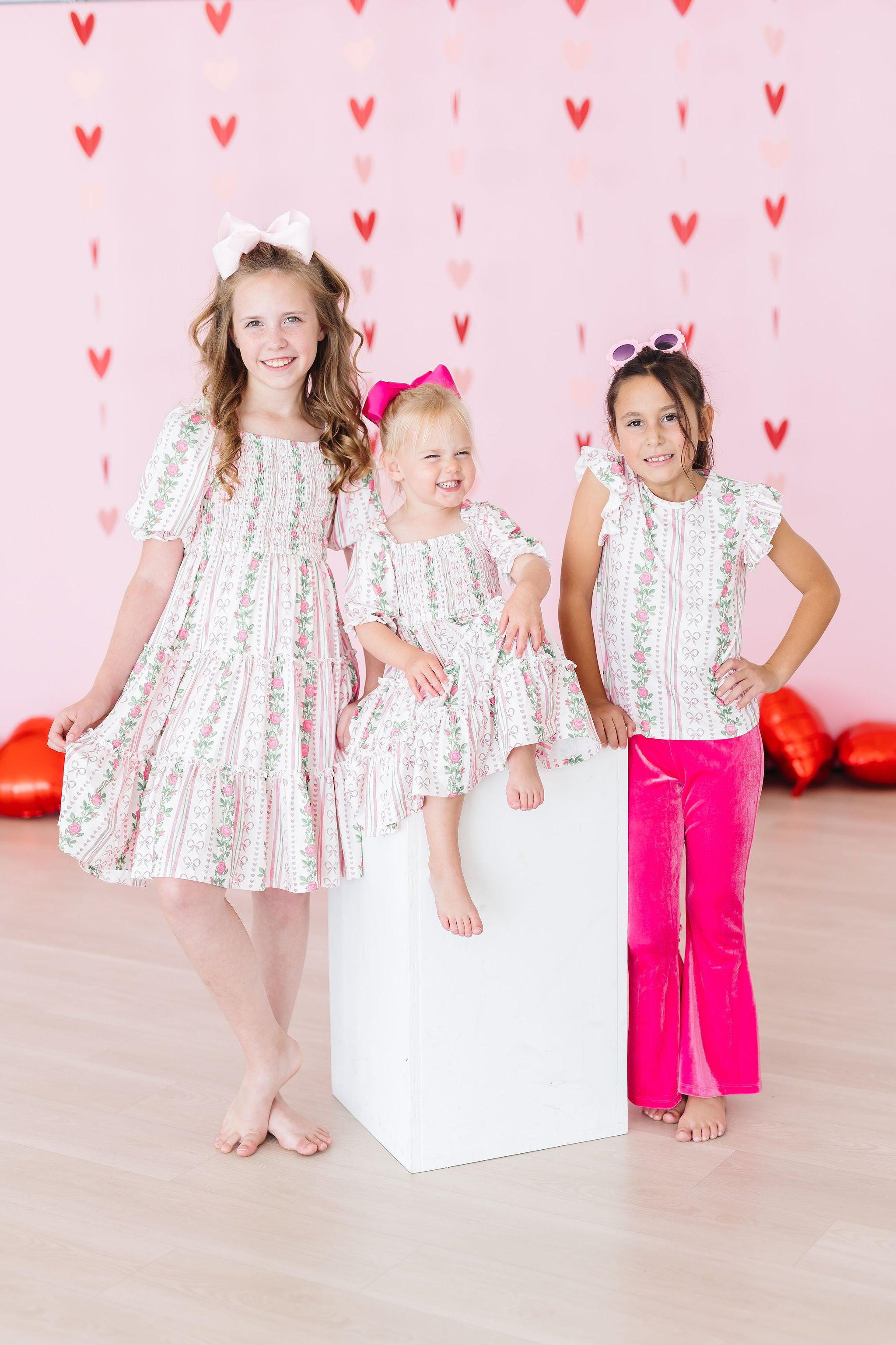 Rosebud Bows Smocked Ruffle Dress-Mila & Rose ®