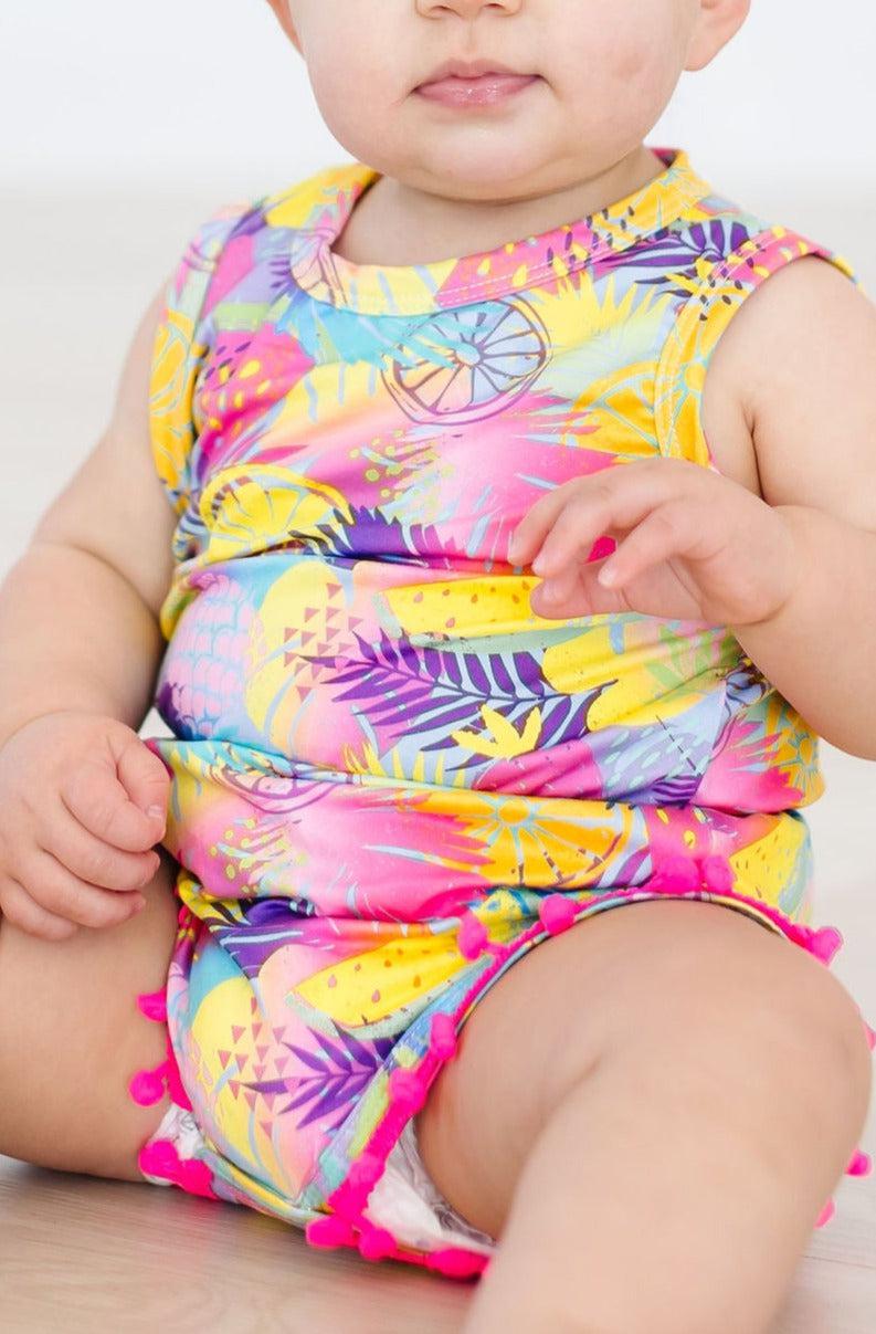 Tropical Glow Pom Pom Romper-Mila & Rose ®