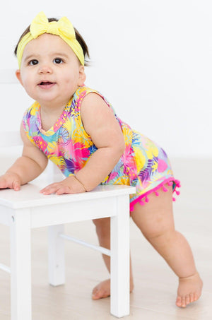 Tropical Glow Pom Pom Romper-Mila & Rose ®