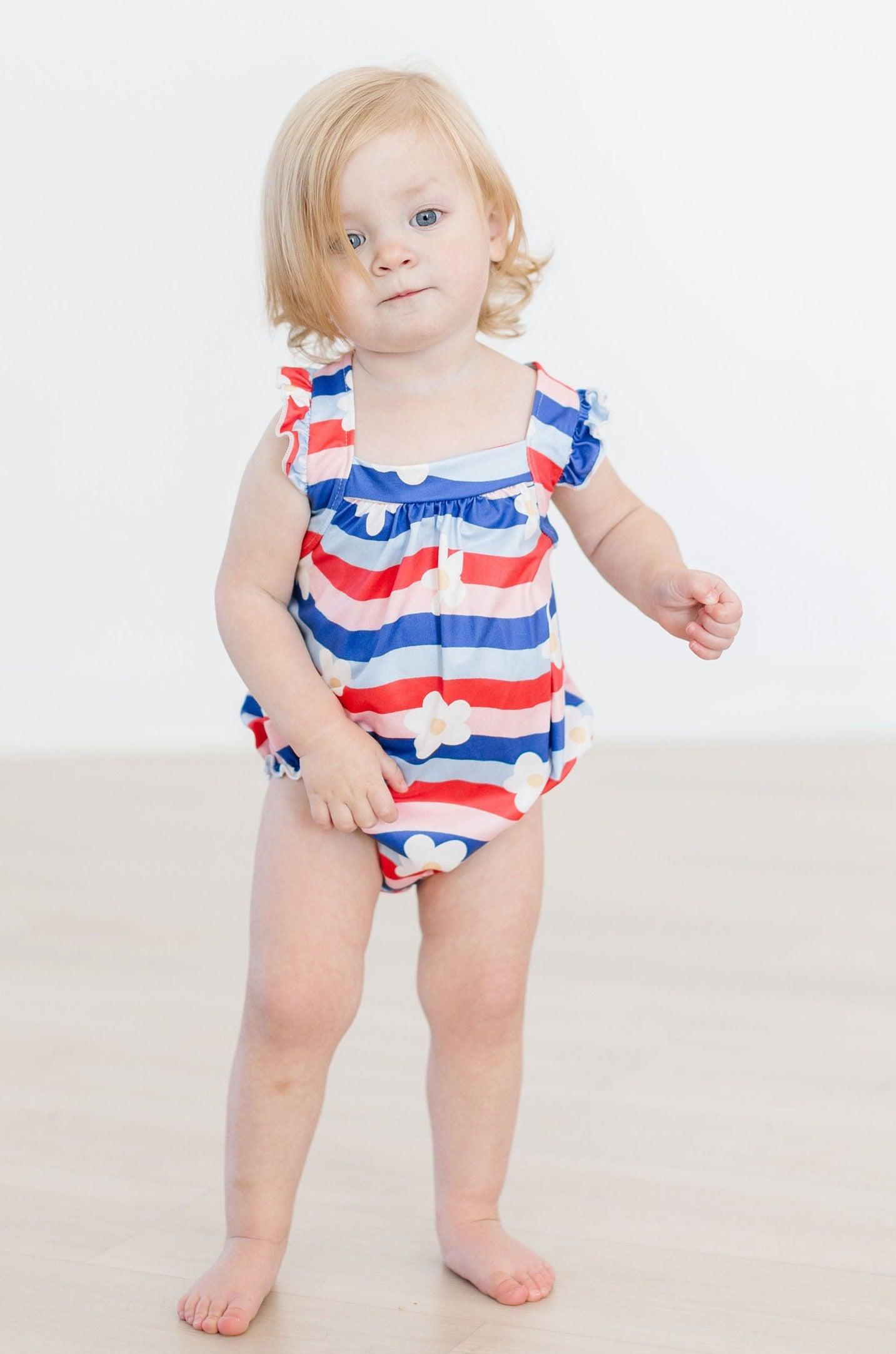 July Vibes Ruffle Cross Back Romper-Mila & Rose ®