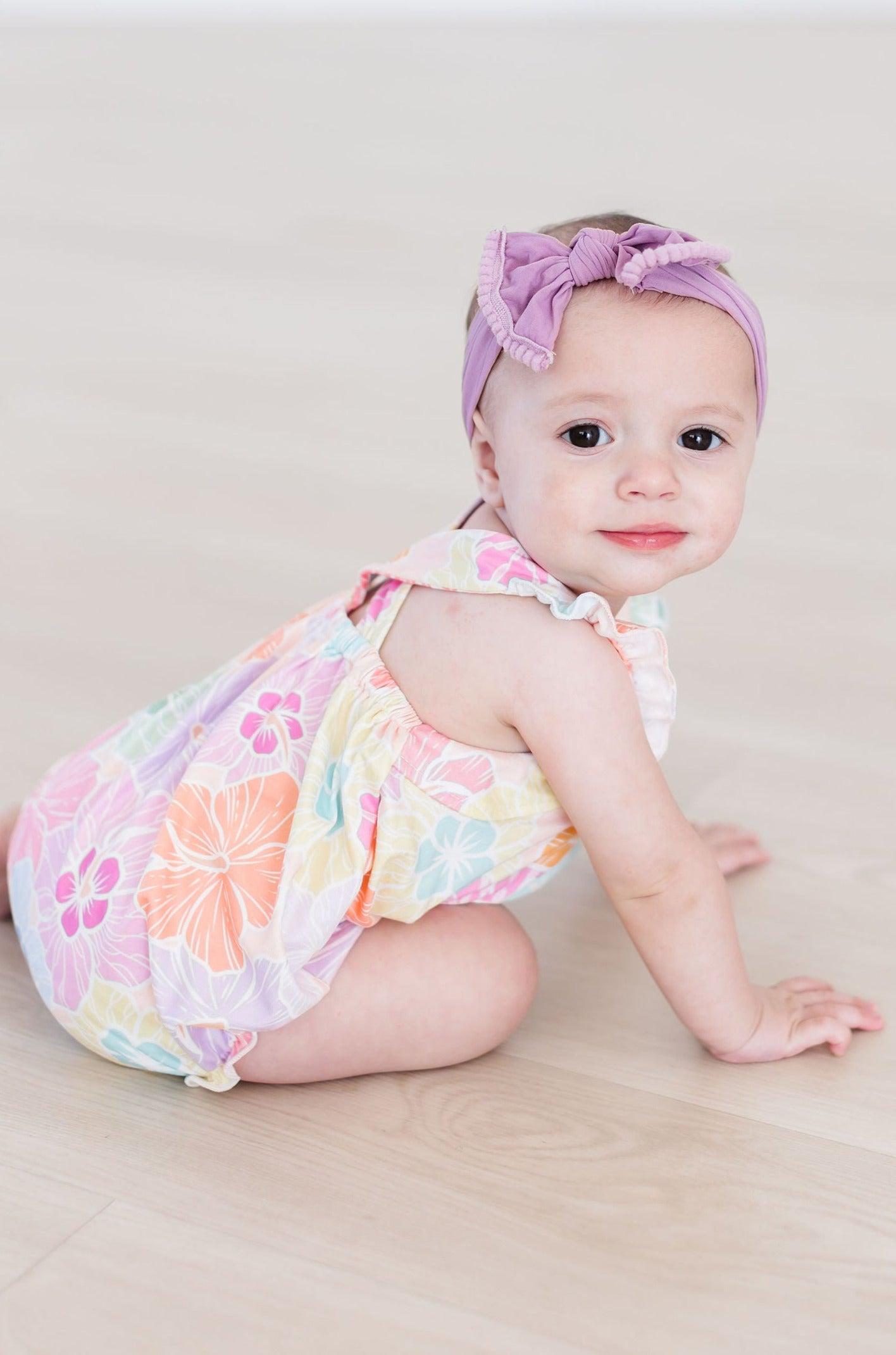 SALE Hibiscus Floral Ruffle Cross Back Romper-Mila & Rose ®