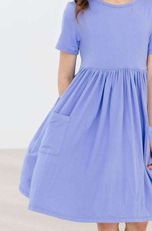 Periwinkle S/S Pocket Twirl Dress-Mila & Rose ®