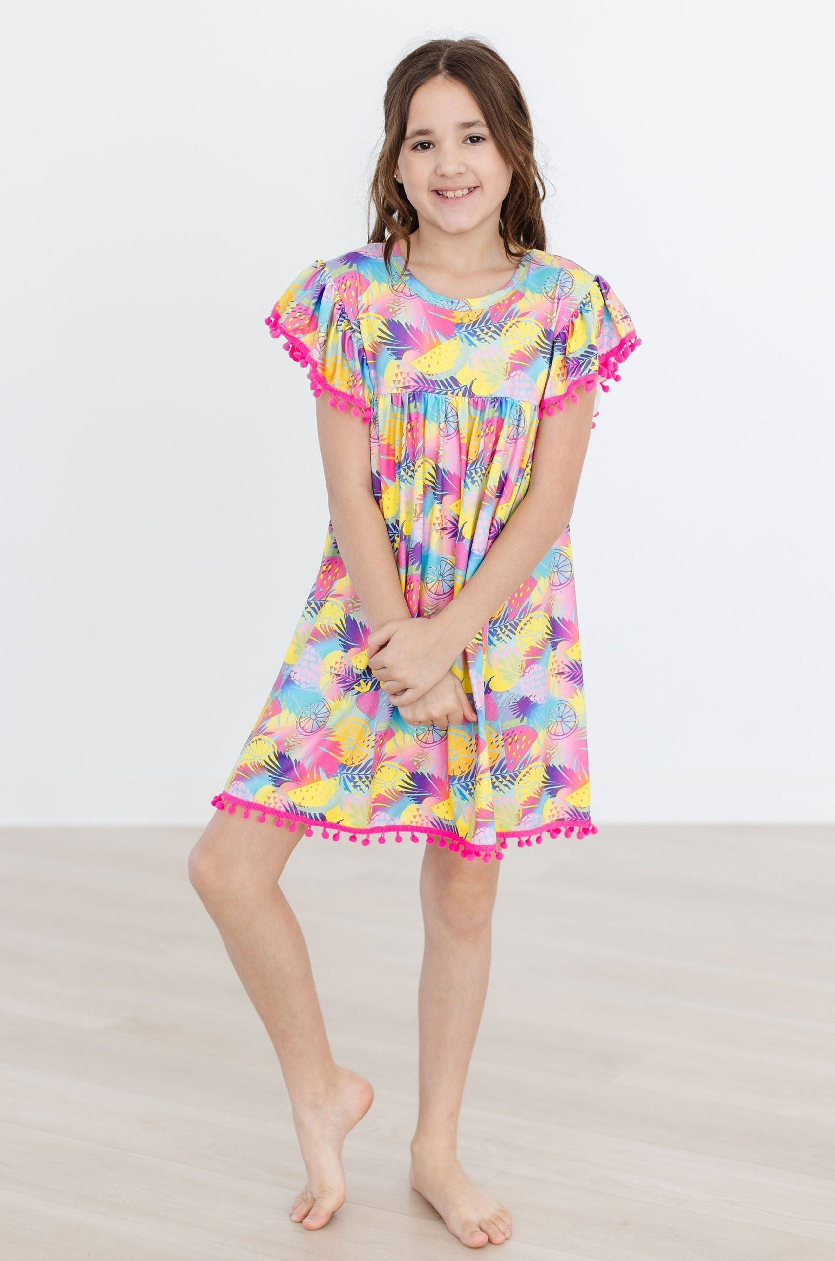 Tropical Glow Pom Pom Dress-Mila & Rose ®