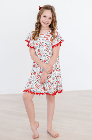 Star Spangled Cutie Pom Pom Dress-Mila & Rose ®