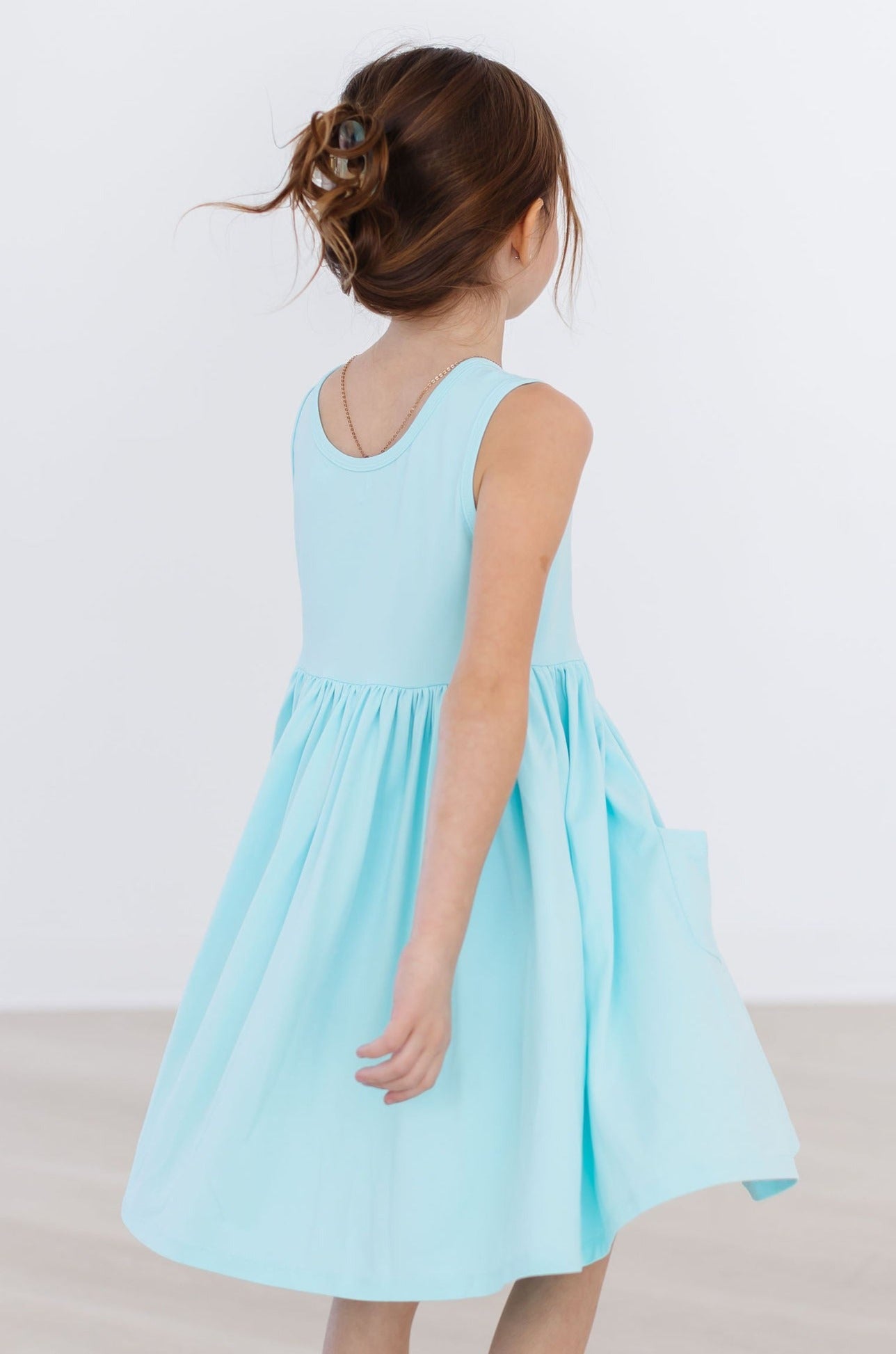 Aqua Tank Pocket Twirl Dress-Mila & Rose ®